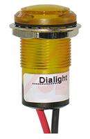 657-1704-103f Dialight Yellow Panel Mount Indicator, 24V dc, 17.5mm Mounting Hole Size, Lead Wires Termination, IP67