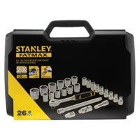 fmmt82685-1 Stanley 26-Piece Metric 1/2 in Standard Socket Set with Ratchet, 6 point