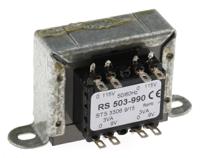 503-990 RS PRO 6VA 2 Output Chassis Mounting Transformer, 9V ac, IEC 61558-2-6