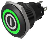 82-695121a4b001 EAO Series 82 Series Illuminated Push Button Switch, Maintained, Flush Mount, 22mm Cutout, SPST, SPST, Red/Green LED,