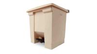 fg614300beig Rubbermaid Commercial Products Legacy Step-On 30L Beige Pedal Plastic Waste Bin