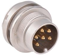 0314-06 Lumberg 6 Pole Din Plug, DIN EN 60529, 5A, 250 V ac IP68, Male, Wall Mount