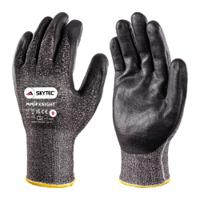 sky27 Skytec Ninja Knight Black Nylon Fibreglass, Polyethylene Work Gloves, Size 8, Nitrile Coating