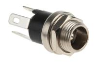 1614-19 Lumberg, 16 DC Socket Rated At 500.0mA, 12.0 V, Panel Mount, length 13.2mm, Nickel, Silver