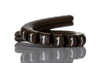 901-10357 HellermannTyton Helagrip Slide On Cable Markers, White on Brown, Pre-printed "1", 2 → 5mm Cable, for Cables &