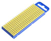 561-05035-wic2-pa66-ye HellermannTyton WIC2 Snap On Cable Markers, Yellow, Pre-printed "-; *; /; +; =; ·; AC; DC; Earth", 2.8 → 3.8