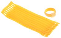 130-00016-textie-m-pa66pp-ye HellermannTyton Cable Tie, Hook and Loop, 200mm x 12.5 mm, Yellow PA (Loop), PE (Hook), Pk-10