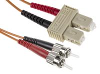 535-7474 RS PRO ST to SC Duplex Multi Mode OM1 Fibre Optic Cable, 62.5/125μm, Orange, 5m