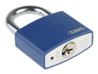 t65al40-blue-ka6402 ABUS Key Weatherproof Aluminium, Steel Safety Padlock, Keyed Alike, 6.5mm Shackle, 43mm Body