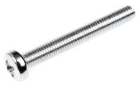 553-655 RS PRO Pozi M5 Pan Steel Machine Screws DIN 7985 x 40.0mm