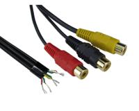 286-2829 RS PRO Female 3.5mm Stereo Jack to Unterminated RCA Cable, Black, 0.25m