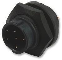 en3p6mx Switchcraft Circular Connector, 6 Contacts, Panel, Standard Connector, Socket, Male, IP68, IP69K, EN3 Series