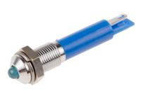 210-232 RS PRO Blue Panel Mount Indicator, 12V dc, 6mm Mounting Hole Size, Solder Tab Termination
