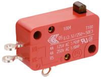 10050401 Marquardt Plunger Micro Switch, Solder Terminal, 10 A @ 250 V ac, SP-CO