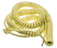 73220128 Lapp ÖLFLEX Coiled 1 mm² 3 Core Power Cable, Yellow Polyurethane PUR, 600mm