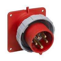 2cma166712r1000 Amphenol Industrial, 2CMA1 IP67, IP69 Red Panel Mount 3P+N+E Angled Industrial Power Plug, Rated At 16A, 415 V