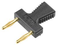 63935421 Staubli, KS2 Jumper Male Straight Black Closed Top, Handle Pull 2 Way 1 Row 12mm Pitch