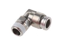 kqg2l06-01s SMC KQG2 Series Elbow Threaded Adaptor, R 1/8 Male to Push In 6 mm, Threaded-to-Tube Connection Style
