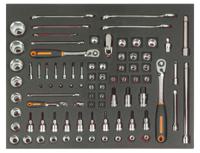 ff1a5005 Bahco 83-Piece Metric 1/2 in; 1/4 in; 3/8 in Standard Socket/Spanner/Bit Set with Ratchet, 6 point