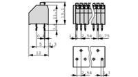 250-1408 WAGO 250 Series PCB Terminal Block, 8-Contact, 2.54mm Pitch, PCB Mount, 1-Row, Clamp Termination