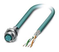 1437698 Phoenix ContactSACCBP, 1m Cat5, Blue M12 to Female Unterminated Shielded, Terminated PUR Sheath