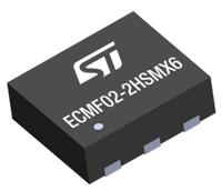 ecmf02-2hsmx6 STMicroelectronics ECMF02-2HSMX6, Dual-Element Uni-Directional TVS Diode, 6-Pin μQFN