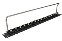 196-0769 BNC 16 Port Loaded Rack Patch Panel, 1U Rack Height