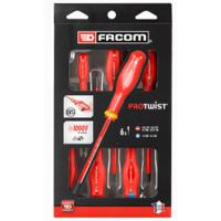 atdvej6pb Facom Pozidriv; Slotted Insulated Screwdriver Set, 6-Piece