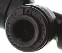 pm0206e John Guest PM Series Tee Tube-to-Tube Adaptor Push In 6 mm, Push In 6 mm to Push In 6 mm, Tube-to-Tube Connection Style