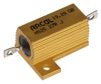 hs25-27r-j Arcol, 27Ω 25W Wire Wound Chassis Mount Resistor HS25 27R J ±5%