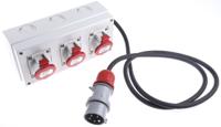 670uk1637 Scame IP44 Red Surface Mount 3P + N + E Industrial Power Socket, Rated At 16A, 346 → 415 V