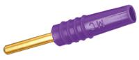222609-26 Staubli Violet Male Test Plug, 2mm Connector, Solder Termination, 10A, 30 V, 60V dc, Gold Plating