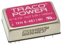 ten-8-4811wi TRACOPOWER TEN 8WI DC-DC Converter, 5V dc/ 1.6A Output, 18 → 75 V dc Input, 8W, Through Hole, +85°C Max Temp