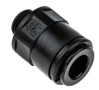 pm010811e John Guest PM Series Straight Threaded Adaptor, G 1/8 Male to Push In 8 mm, Threaded-to-Tube Connection Style
