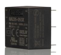 rac05-05sk Recom Switching Power Supply, RAC05-05SK, 5V dc, 1A, 5W, 1 Output, 85 → 264V ac Input Voltage
