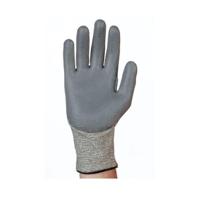 tef5ftr-09 Tornado Electroflex 5 FTR Grey 13 Gauge Mixed Cut Fibre Work Gloves, Size 9, Polyurethane Coating