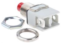 1212c-red APEM Push Button Switch, Momentary, Panel Mount, 12.2mm Cutout, SPST, 250V ac