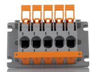 1821083 Phoenix Contact PLW 16-6/5-10 Series Feed Through Terminal Block, 5-Contact, 10mm Pitch, Panel Mount, 1-Row, Screw