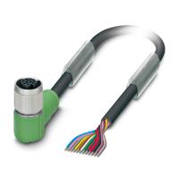 1554937 Phoenix Contact Female 12 way M12 to Unterminated 12 way Unterminated Sensor Actuator Cable, 10 m