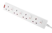 696-3648 RS PRO 5m 4 Socket Type G - British Extension Lead