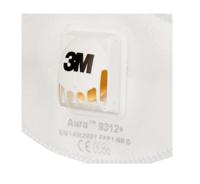 9312 3M Aura+ Series Disposable Face Mask for General Purpose Protection, FFP1, Valved, Fold Flat 10 per Package