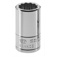 r516e Facom 1/4 in Drive 5/16in Standard Socket, 12 point, 22 mm Overall Length