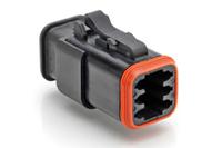 at06-6s-sr01blk Amphenol Industrial, AT Automotive Connector Plug Black Cable Mount 6 Way, Crimp Termination AT06-6S-SR01BLK