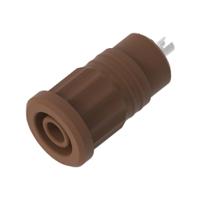 3295-bn Electro PJP Brown Female Banana Socket, 4 mm Connector, Press Fit Termination, 25A, 1kV, Nickel Plating