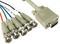 182-8827 RS PRO Male VGA to Male BNC x 5 Cable, 2m Grey