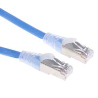 557-187 RS PRO, 0.5m Cat6, Blue RJ45 to Male RJ45 Male, F/UTP Shielded, Terminated LSZH Sheath