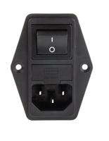fn284-6-06 Schaffner 6A, 250 V ac Male Panel Mount IEC Filter 2 Pole FN284-6-06, Faston 2 Fuse
