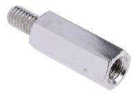 806-6676 RS PRO Standoff, M6 x M6 Thread, 25mm Body, Steel, Male/Female, 10mm Stud