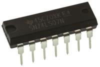 sn74ls07n Texas Instruments SN74LS07N Hex-Channel Buffer & Line Driver, Open Collector, 14-Pin PDIP