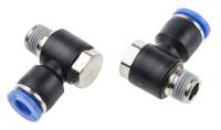 916-0858 RS PRO Elbow Threaded Adaptor, R 1/8 Male to Push In 6 mm, Threaded-to-Tube Connection Style